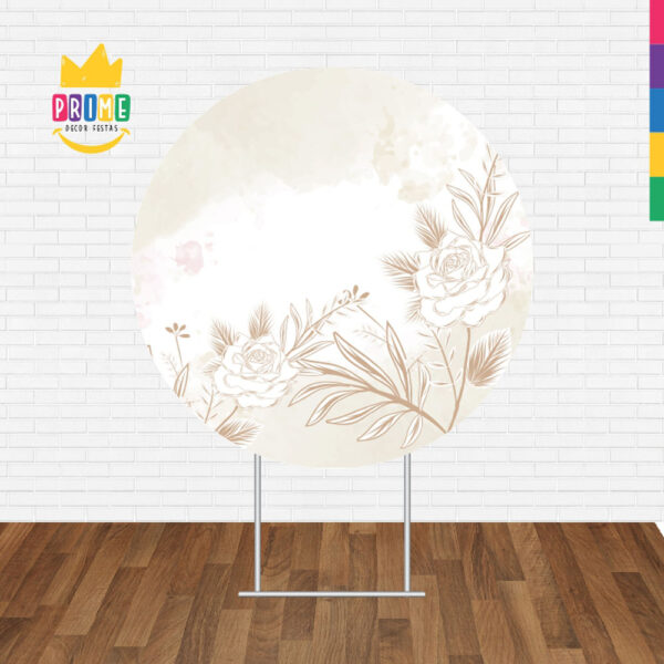 Painel Redondo 3D Floral Tecido Sublimado - Image 2