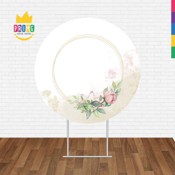 Painel Redondo 3D Floral Tecido Sublimado - Image 2