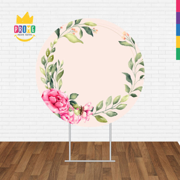 Painel Redondo 3D Floral Tecido Sublimado - Image 2