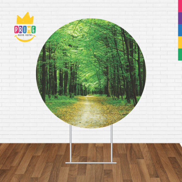 Painel Redondo 3D Floresta Verde Tecido Sublimado - Image 2