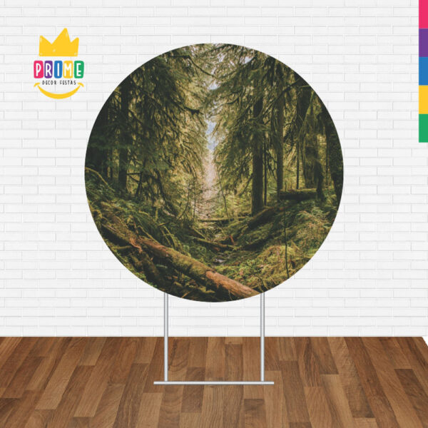 Painel Redondo 3D Floresta Tecido Sublimado - Image 2