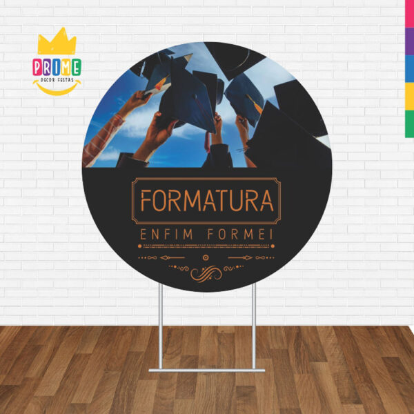 Painel Redondo 3D Formatura Enfim Formei Tecido Sublimado - Image 2