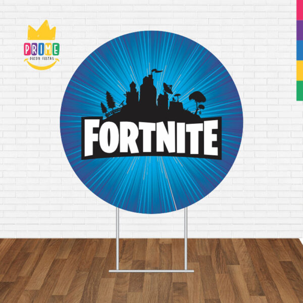 Painel Redondo 3D Fortnite Azul Tecido Sublimado - Image 2
