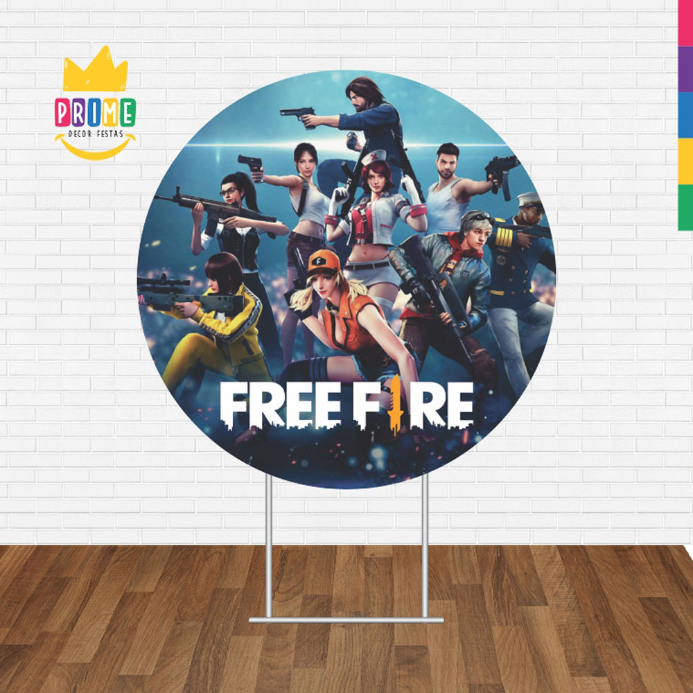 Painel Redondo 3D Free Fire Tecido Sublimado - Imagem 2
