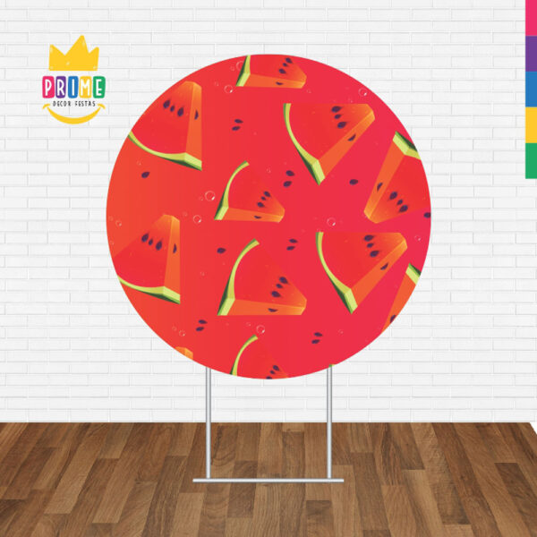 Painel Redondo 3D Frutas Melancia Tecido Sublimado - Image 2
