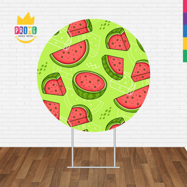 Painel Redondo 3D Frutas Melancia Tecido Sublimado - Image 2