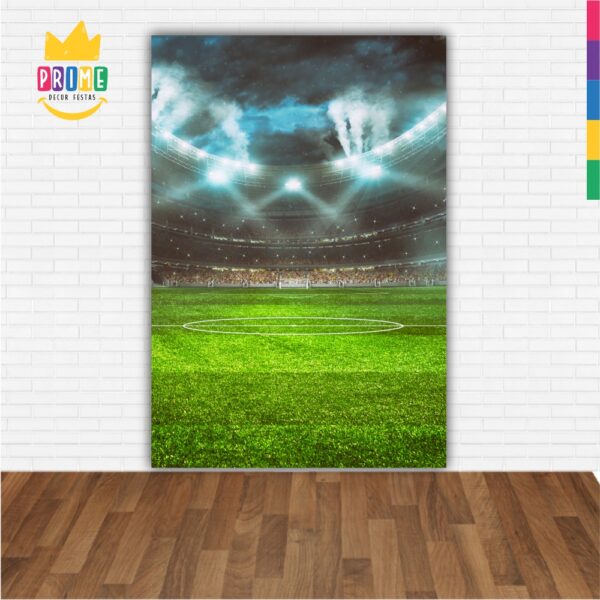 Painel de Festa Retangular 3D Futebol Campo Casadinho 1,50m x 2,20m - Image 2