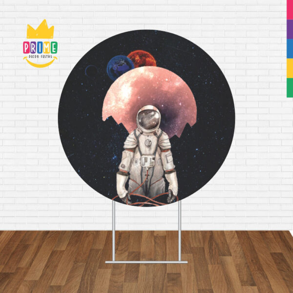 Painel Redondo 3D Galáxia Astronauta Tecido Sublimado - Image 2
