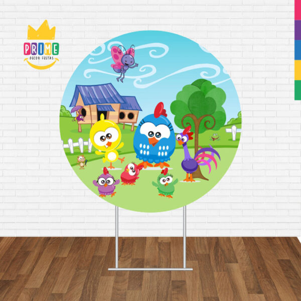 Painel Redondo 3D Galinha Pintadinha Tecido Sublimado - Image 2