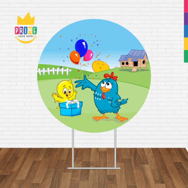 Painel Redondo 3D Galinha Pintadinha Tecido Sublimado - Image 2
