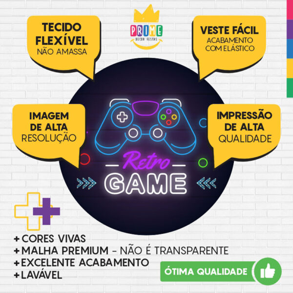 Painel Redondo 3D Game Tecido Sublimado - Image 3