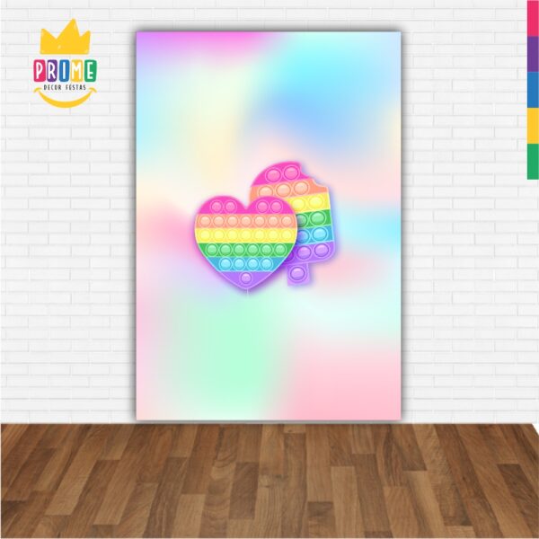 Painel de Festa Retangular 3D Pop It Candy Casadinho 1,50m x 2,20m - Image 2