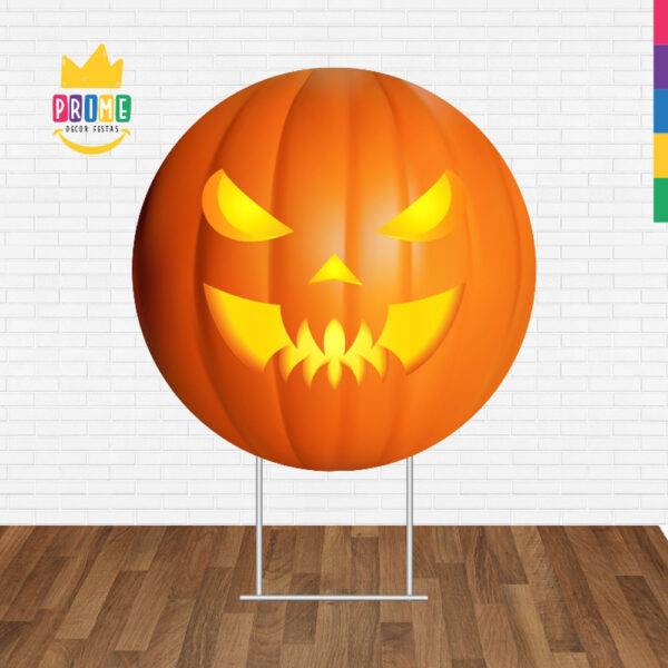 Painel Redondo 3D Halloween Abobora Tecido Sublimado - Image 2