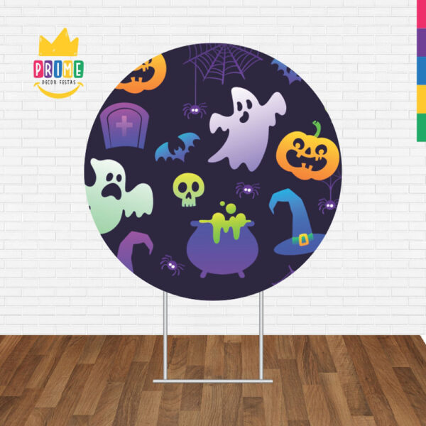 Painel Redondo 3D Halloween Tecido Sublimado - Image 2