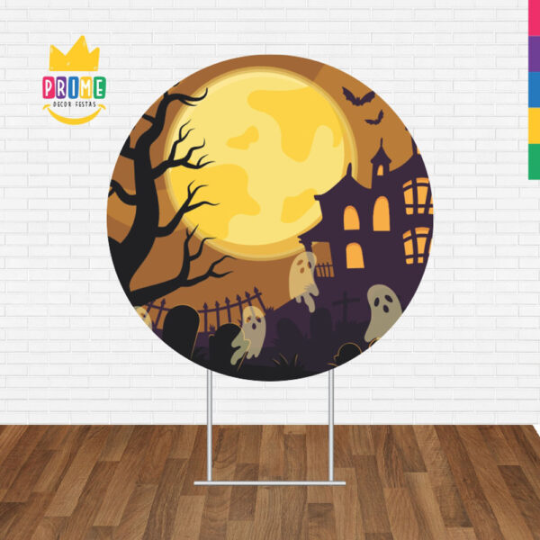 Painel Redondo 3D Halloween Tecido Sublimado - Image 2