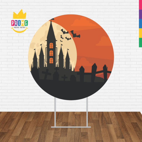 Painel Redondo 3D Halloween Tecido Sublimado - Image 2