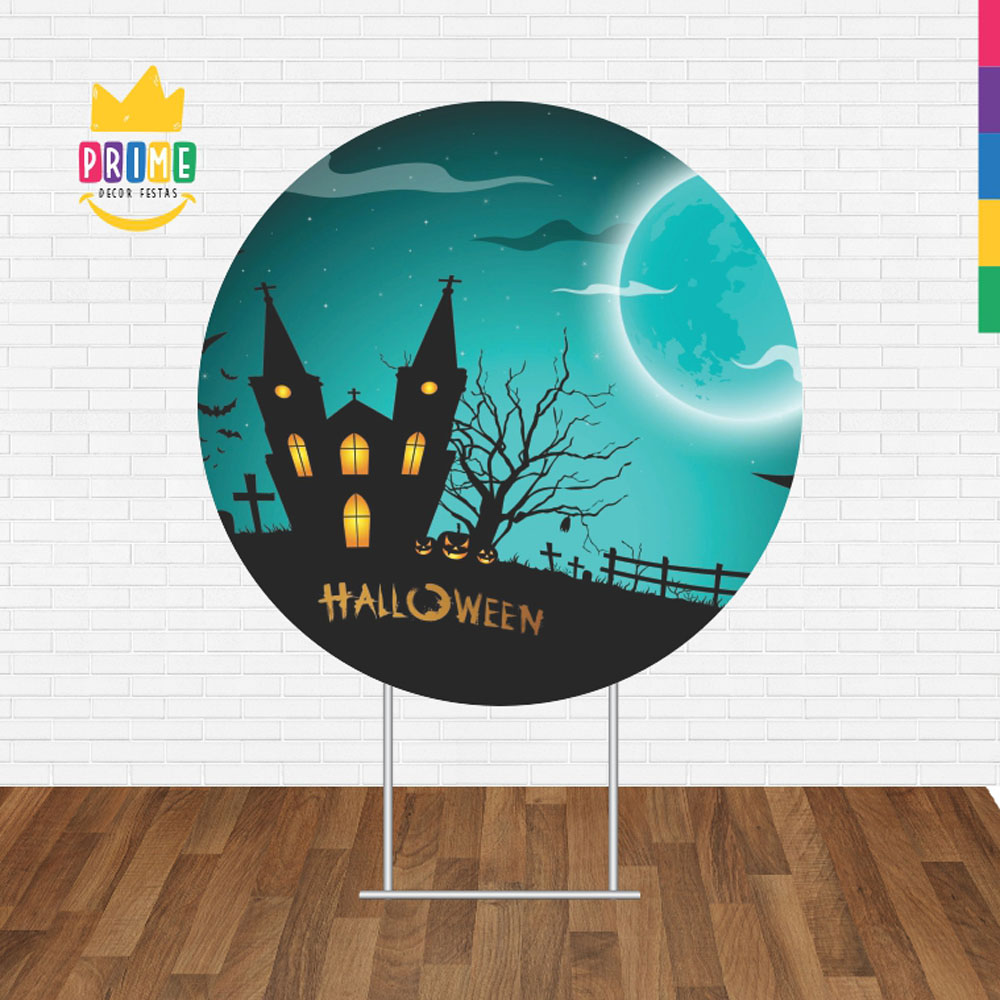 Painel Redondo 3D Halloween Tecido Sublimado - Imagem 2