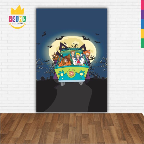 Painel de Festa Retangular 3D Scooby Doo Casadinho 1,50m x 2,20m - Image 2