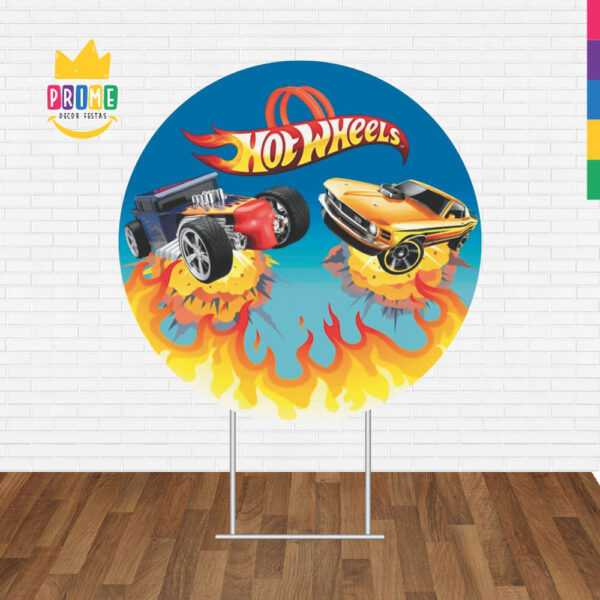 Painel Redondo 3D Hotwheels Tecido Sublimado - Image 2