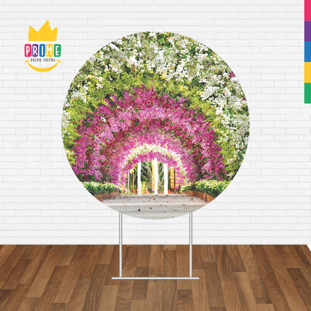 Painel Redondo 3D Jardim Tecido Sublimado - Imagem 2