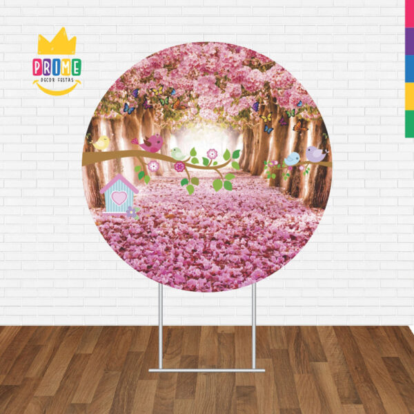 Painel Redondo 3D Jardim Encantado Tecido Sublimado - Image 2