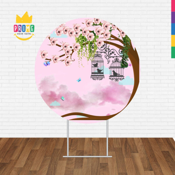 Painel Redondo 3D Jardim Encantado Tecido Sublimado - Image 2