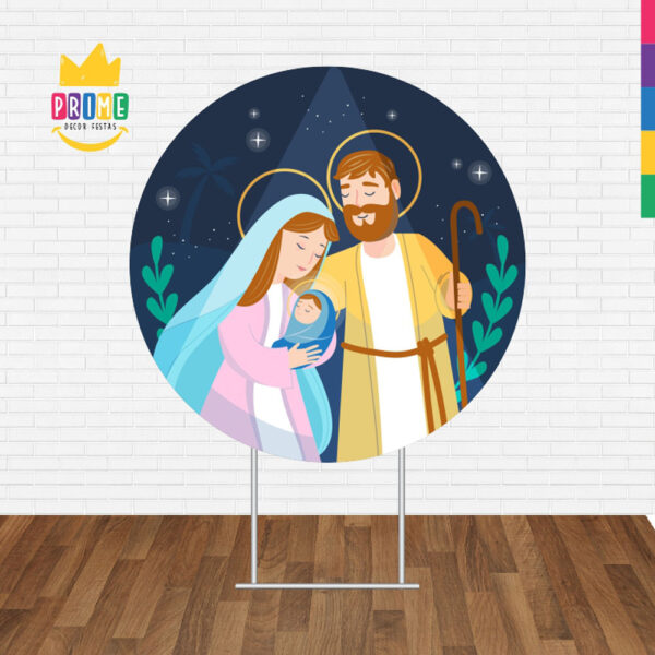 Painel Redondo 3D Menino Jesus Tecido Sublimado - Image 2
