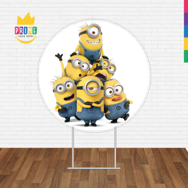 Painel Redondo 3D Minions Tecido Sublimado - Image 2