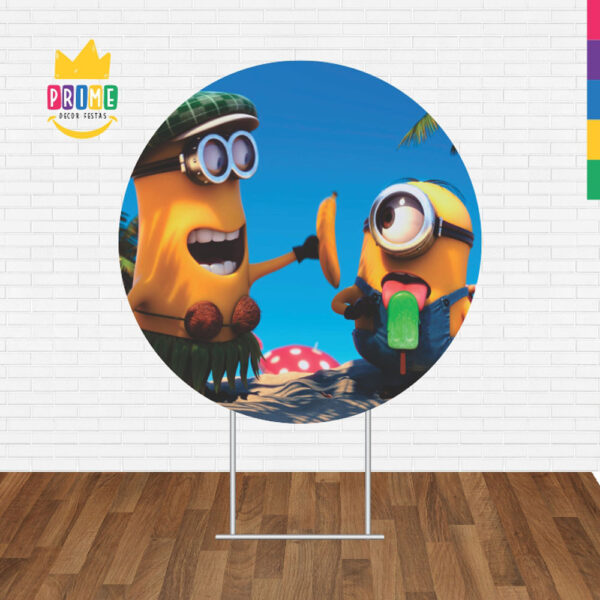 Painel Redondo 3D Minions Tecido Sublimado - Image 2