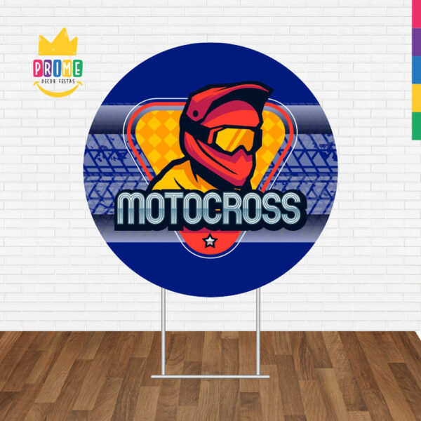 Painel Redondo 3D MotoCross Tecido Sublimado - Image 2