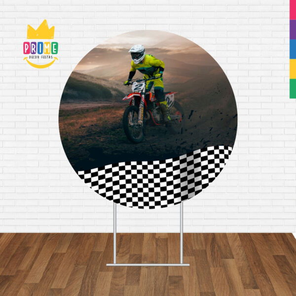 Painel Redondo 3D MotoCross Tecido Sublimado - Image 2