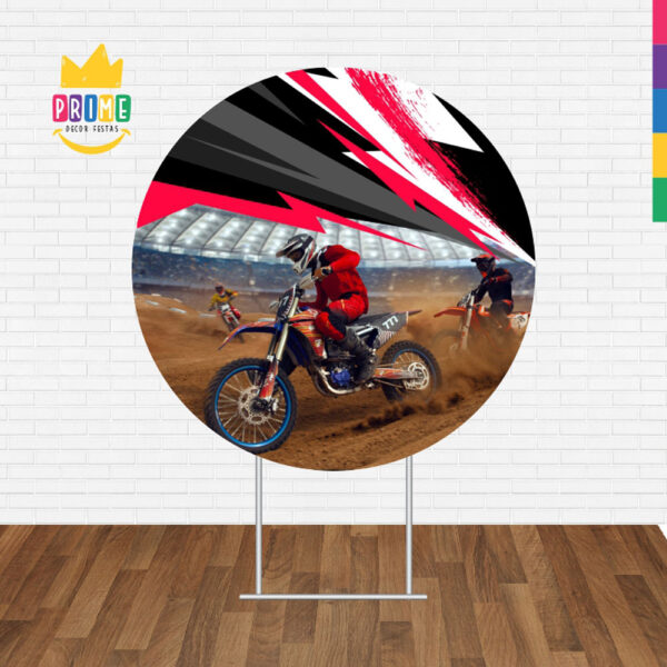 Painel Redondo 3D MotoCross Tecido Sublimado - Image 2