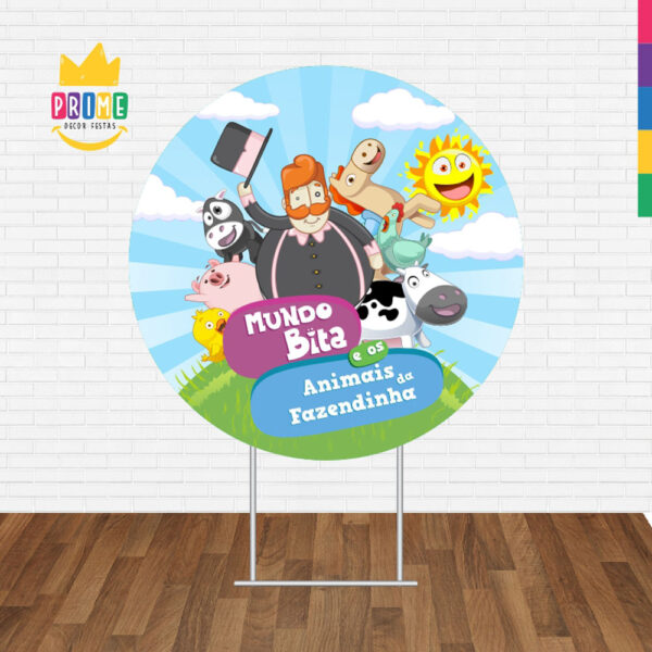 Painel Redondo 3D Mundo Bita Tecido Sublimado - Image 2