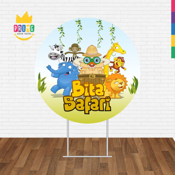 Painel Redondo 3D Mundo Bita Safari Tecido Sublimado - Image 2