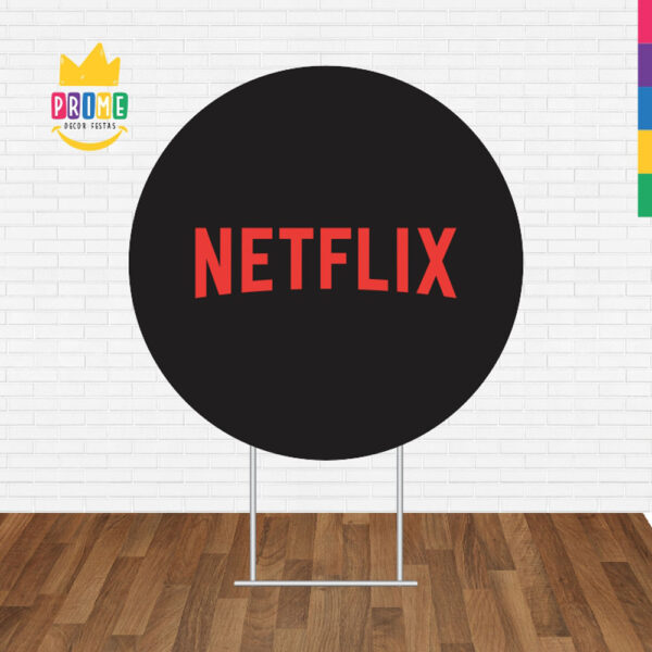 Painel Redondo 3D Netflix Preto Tecido Sublimado - Image 2