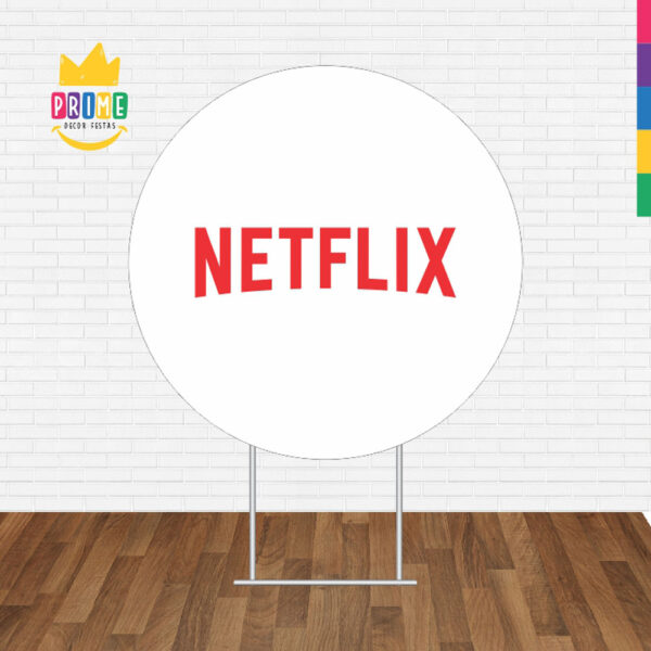 Painel Redondo 3D Netflix Branco Tecido Sublimado - Image 2