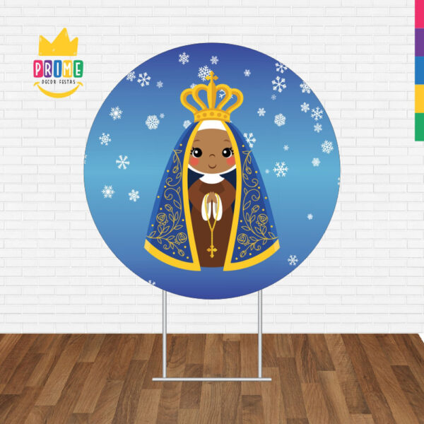 Painel Redondo 3D Nossa Senhora Aparecida Tecido Sublimado - Image 2