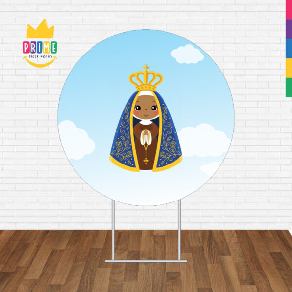 Painel Redondo 3D Nossa Senhora Aparecida Tecido Sublimado - Image 2