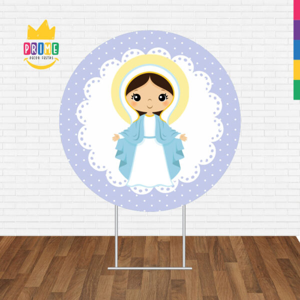 Painel Redondo 3D Nossa Senhora das Graças Tecido Sublimado - Image 2
