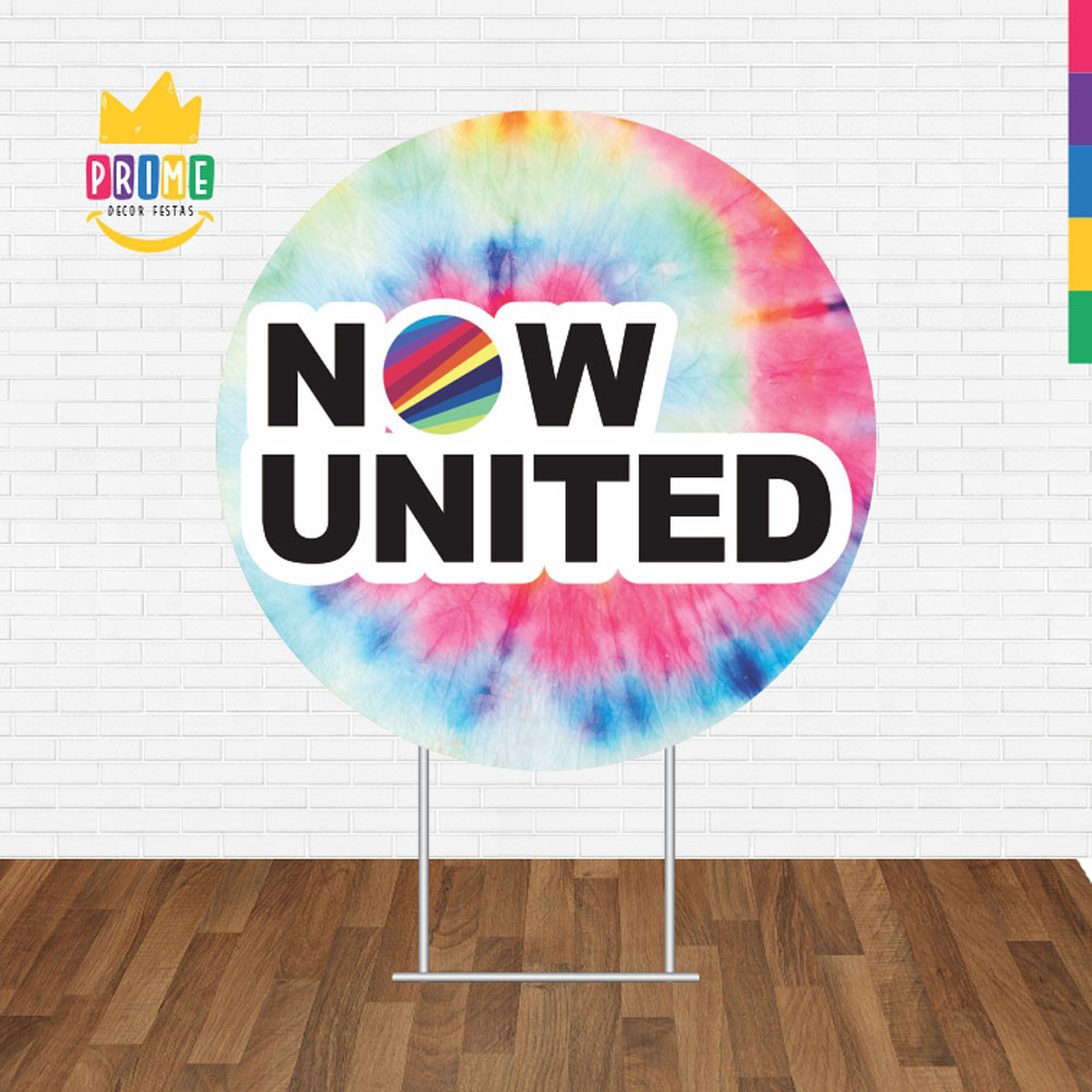 Painel Redondo 3D Now United Tecido Sublimado - Imagem 2