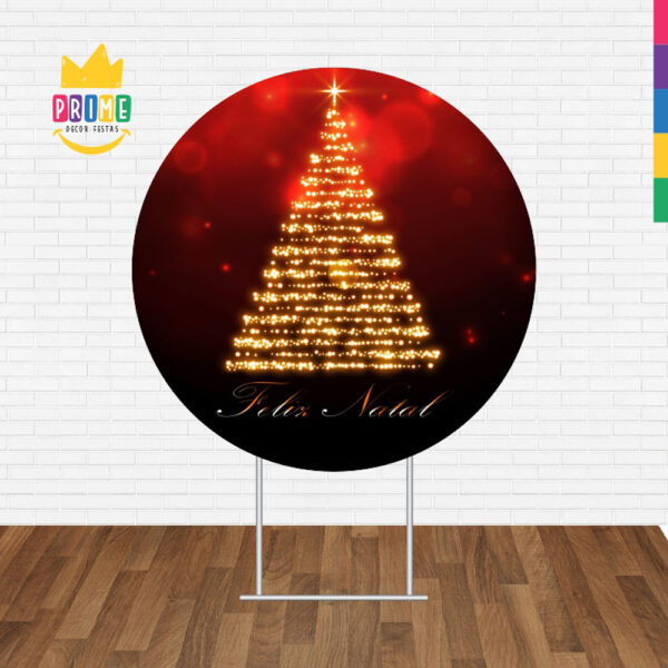 Painel Redondo 3D Natal Arvore Tecido Sublimado - Image 2