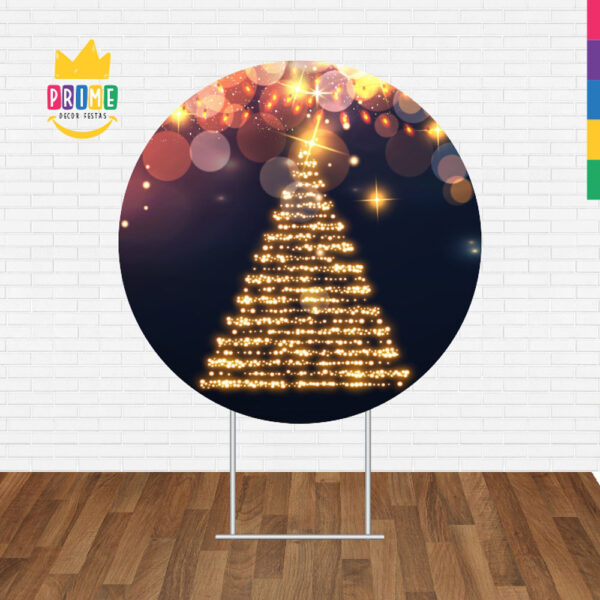Painel Redondo 3D Natal Arvore Tecido Sublimado - Image 2