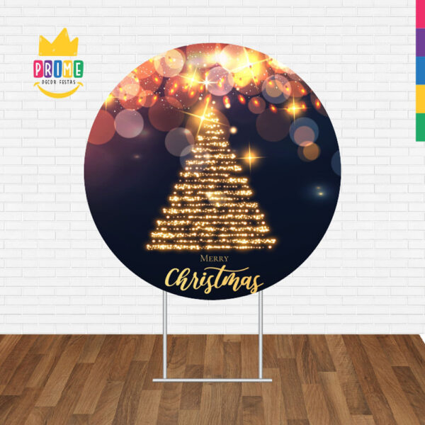 Painel Redondo 3D Natal Arvore Tecido Sublimado - Image 2