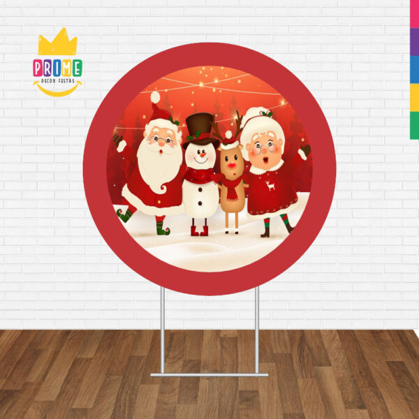 Painel Redondo 3D Natal Tecido Sublimado - Image 2