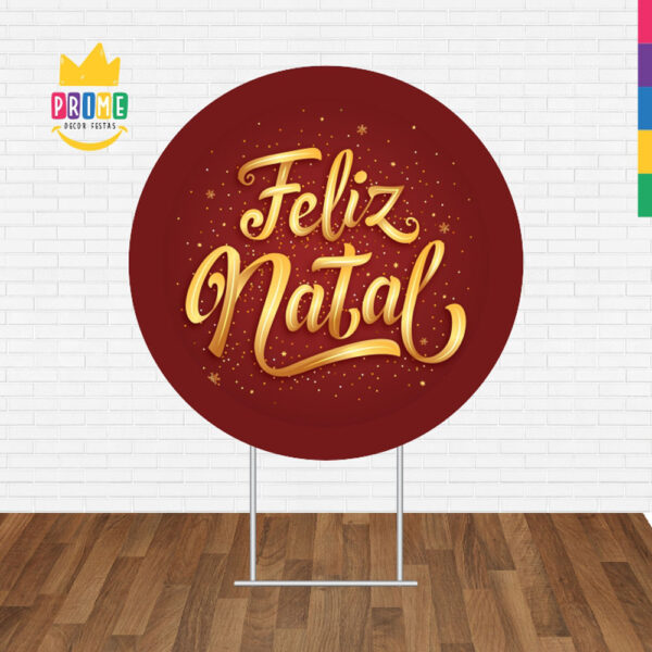 Painel Redondo 3D Feliz Natal Tecido Sublimado - Image 2