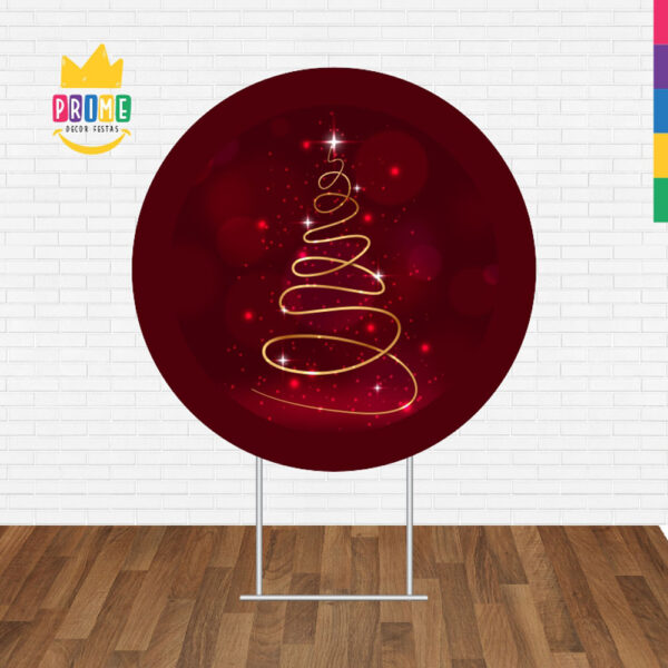 Painel Redondo 3D Feliz Natal Tecido Sublimado - Image 2