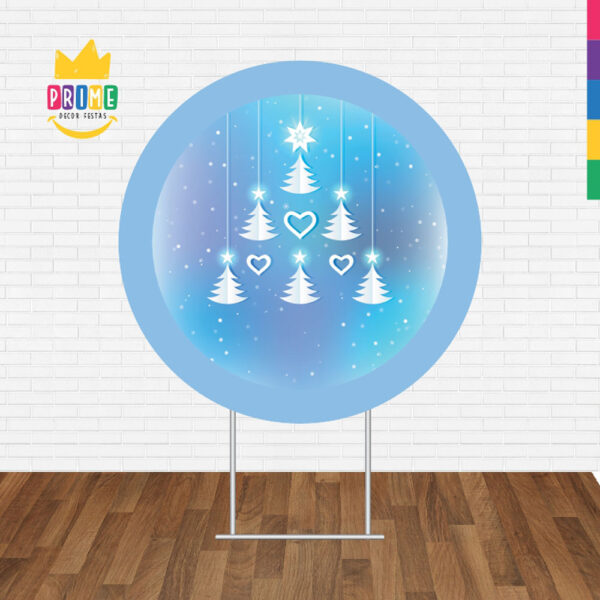 Painel Redondo 3D Feliz Natal Tecido Sublimado - Image 2