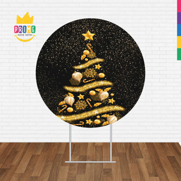 Painel Redondo 3D Feliz Natal Tecido Sublimado - Image 2