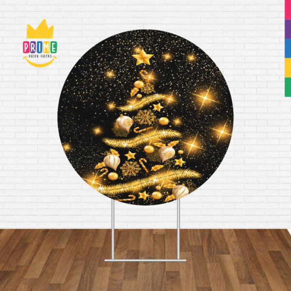 Painel Redondo 3D Feliz Natal Tecido Sublimado - Image 2