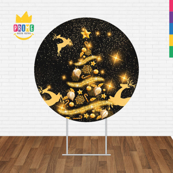 Painel Redondo 3D Feliz Natal Tecido Sublimado - Image 2